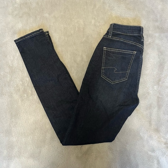 Women's Dark Silver Skinny Jeans - Picture 1 of 5